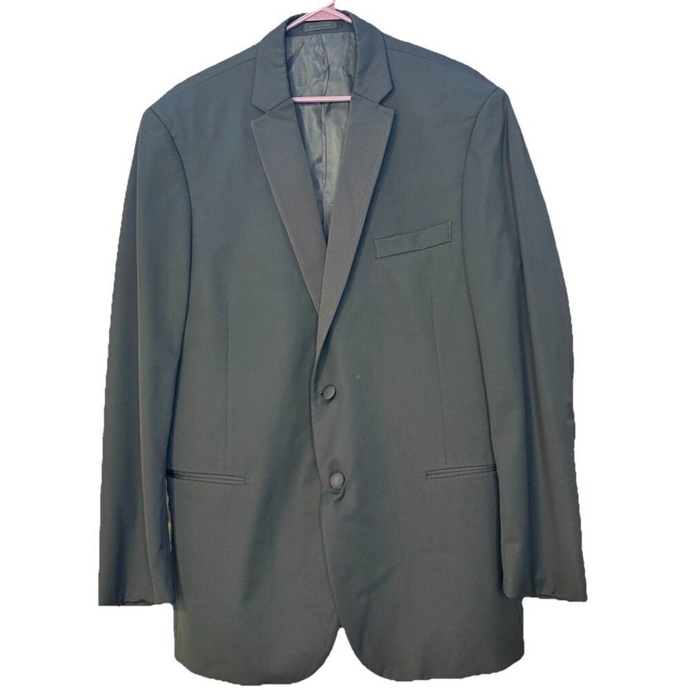 Black By Vera Wang Men’s Tuxedo SUPER I305 FINE  WORSTED WOOL Jacket Size 44L